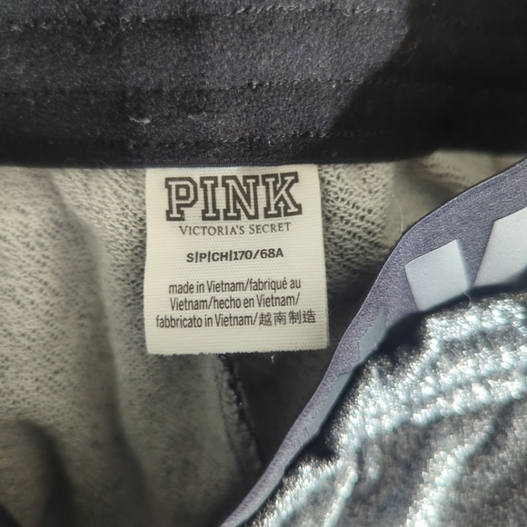 NWOT Victoria secrets glitter jogger pants gray silver shine elastic waist band - Picture 7 of 7